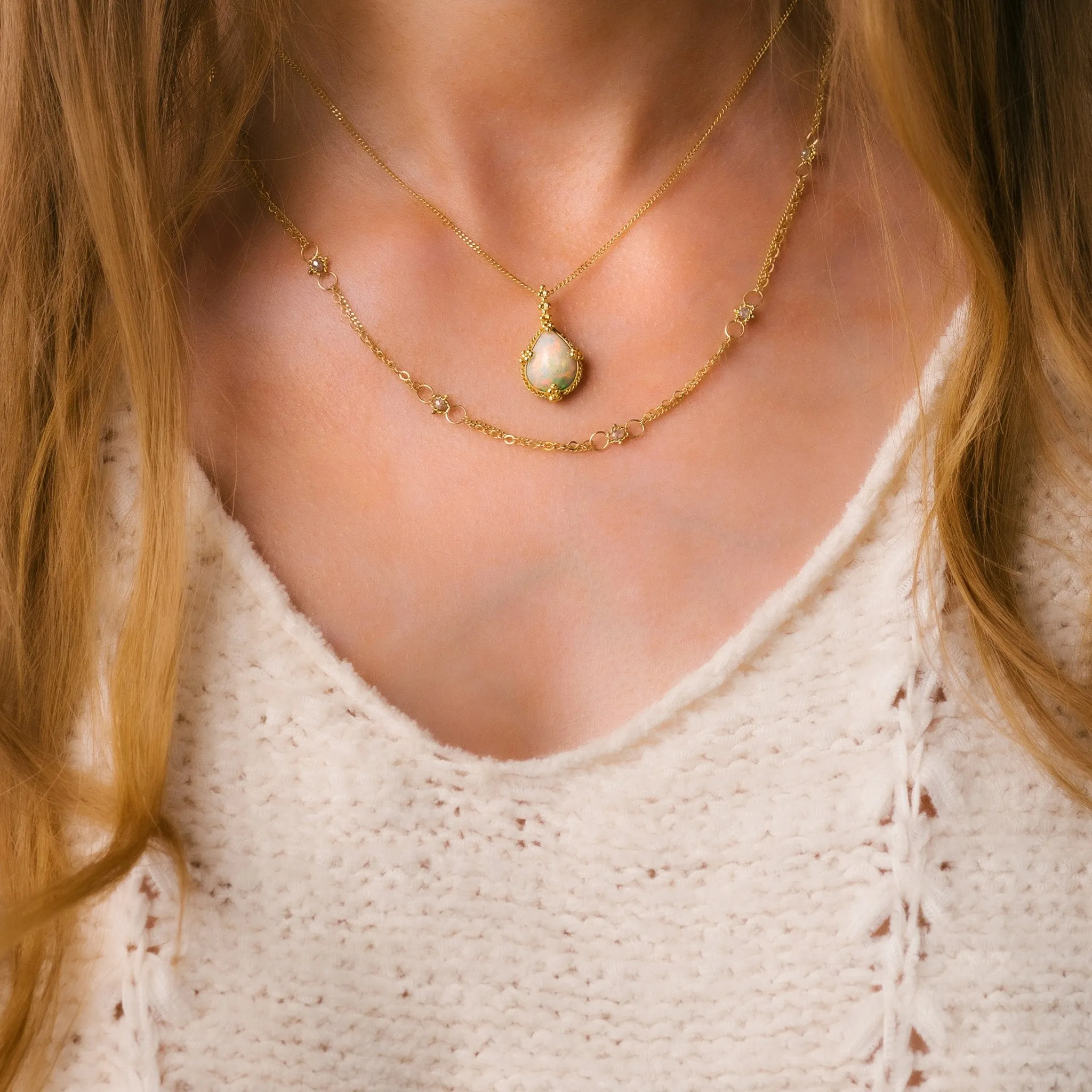 AMÁLI Opal Teardrop Pendant Necklace