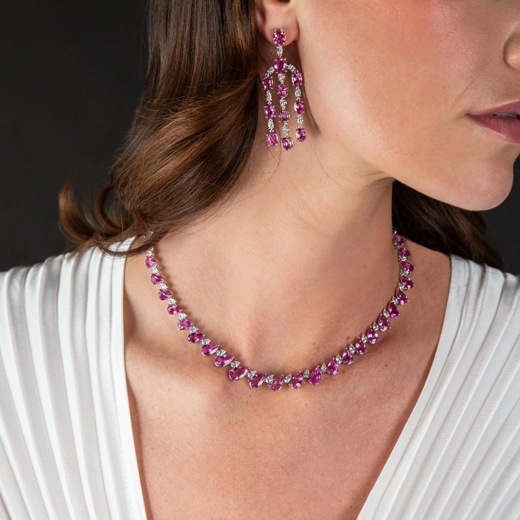 Andante Pink Sapphire Necklace