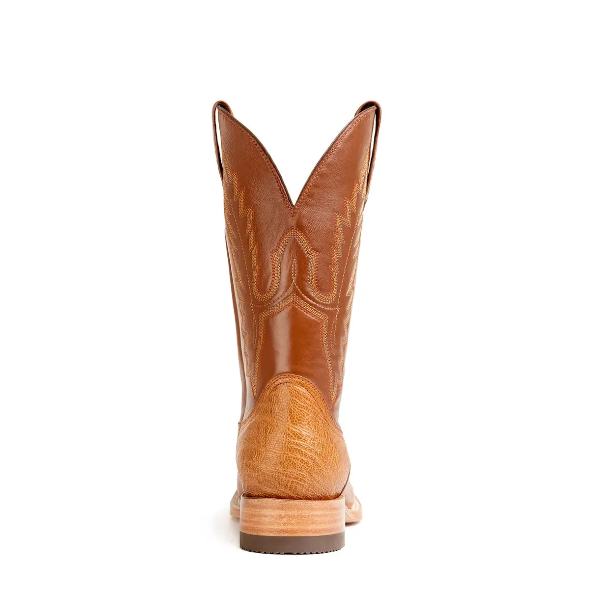 Arroyo Smooth Ostrich Stockman Square Toe Boot - Cognac