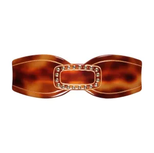 Art Deco Studded Large Tortoiseshell Bow Hair Clip