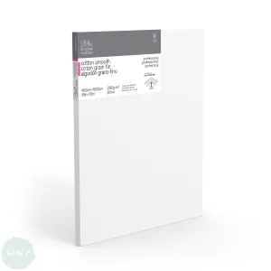 Artists Stretched Canvas - STANDARD Depth - WHITE PRIMED Cotton - SINGLE  - 280 gsm Winsor & Newton - PROFESSIONAL SMOOTH (Fine Detail) - 16 x 20" (406 x 508 mm)