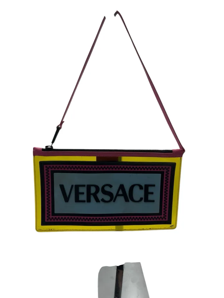 AS IS Versace Vinyl Rubber Logo Pouch