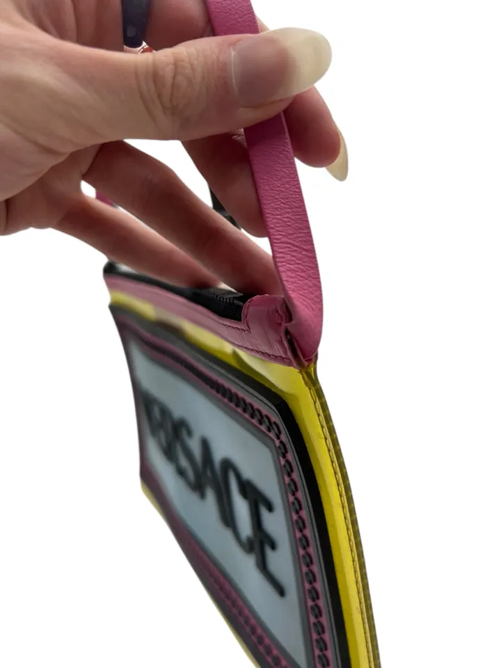 AS IS Versace Vinyl Rubber Logo Pouch