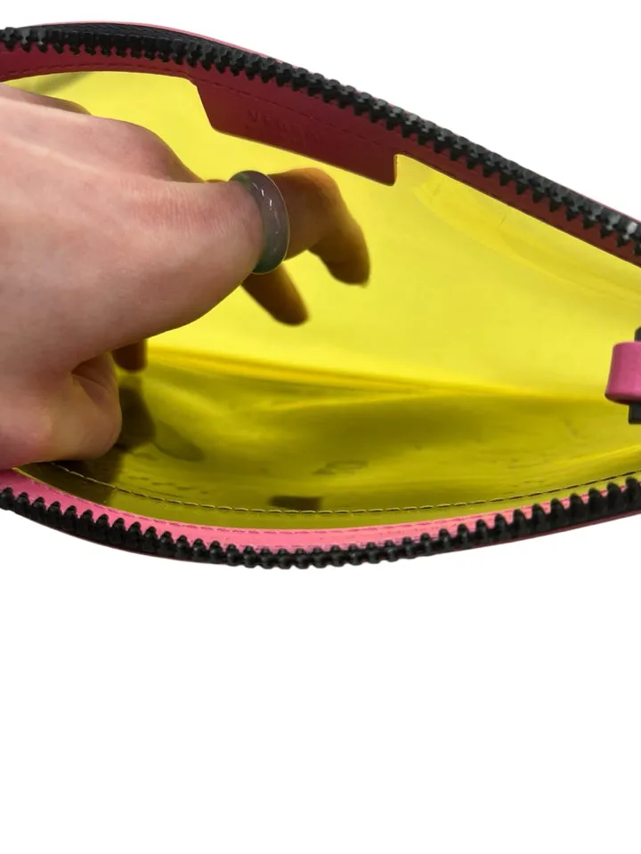 AS IS Versace Vinyl Rubber Logo Pouch