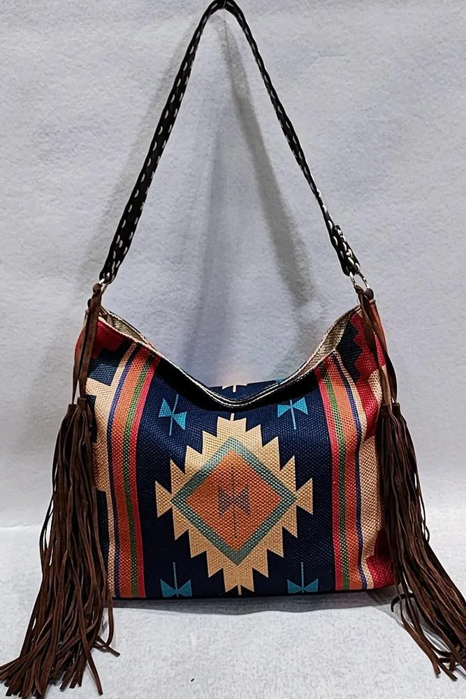 AZTEC FRINGE CROSS BODY PURSE