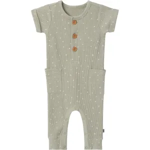 Baby Boys Green Triangles Short Sleeve Long Leg Romper