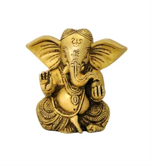 Bal Ganesha Exquisite Brass Sculpture 3.50"