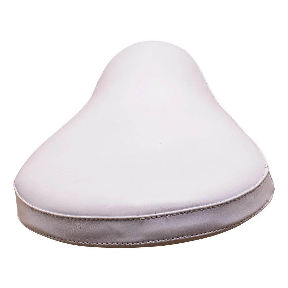 Bates Style Solo Seat - White Leather - Smooth