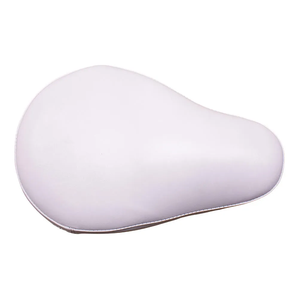 Bates Style Solo Seat - White Leather - Smooth