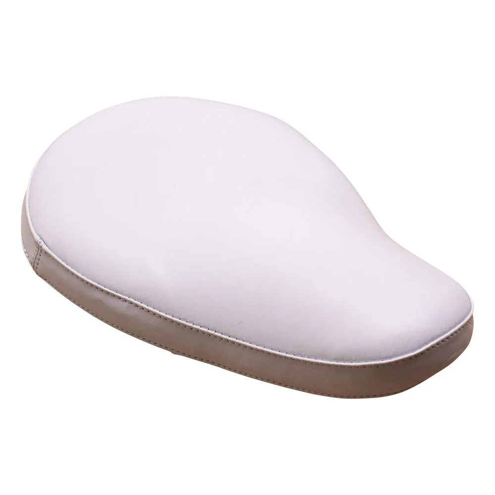 Bates Style Solo Seat - White Leather - Smooth