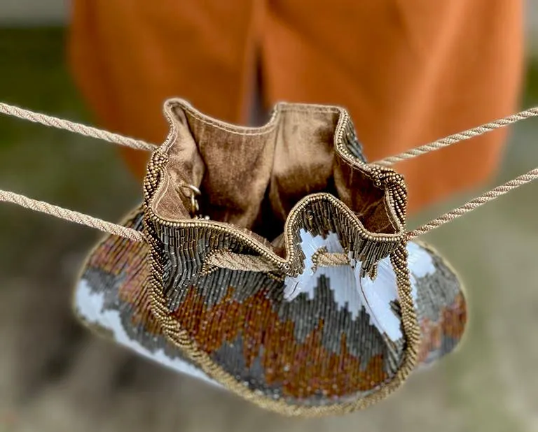 Beaded Drawstring Purse