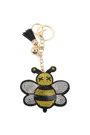 BEE TASSEL RHINESTONE KEYCHAIN