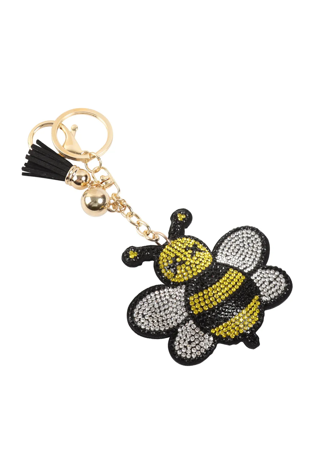 BEE TASSEL RHINESTONE KEYCHAIN