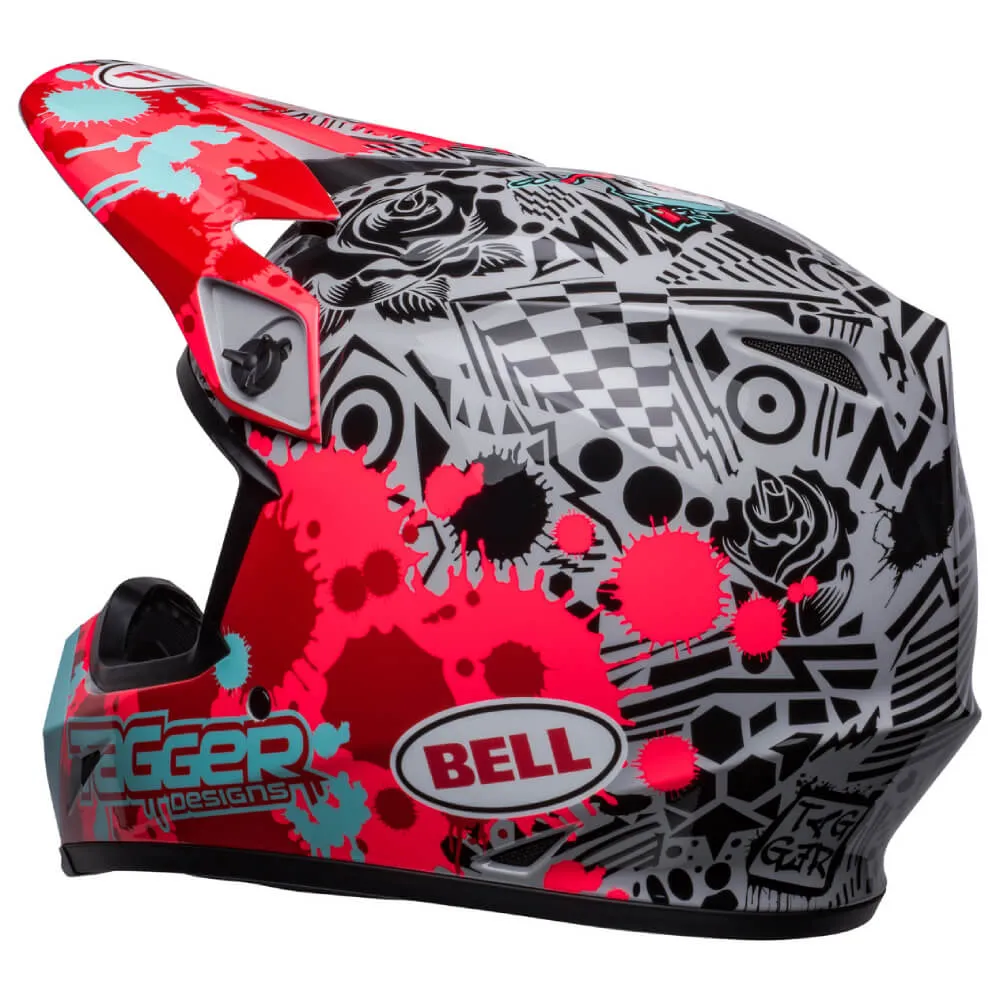 Bell MX-9 MIPS Helmet Tagger Splatter Gloss Bright Red / Grey
