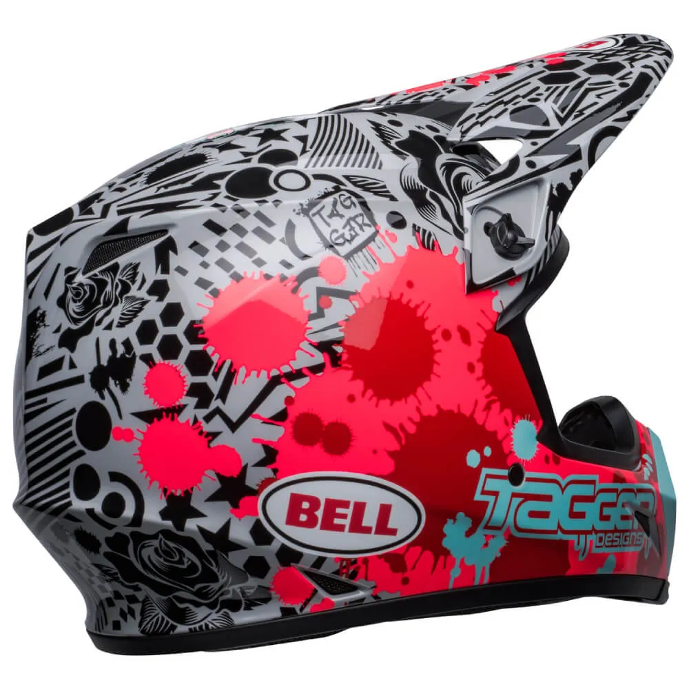 Bell MX-9 MIPS Helmet Tagger Splatter Gloss Bright Red / Grey