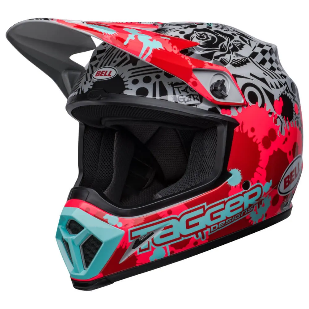 Bell MX-9 MIPS Helmet Tagger Splatter Gloss Bright Red / Grey