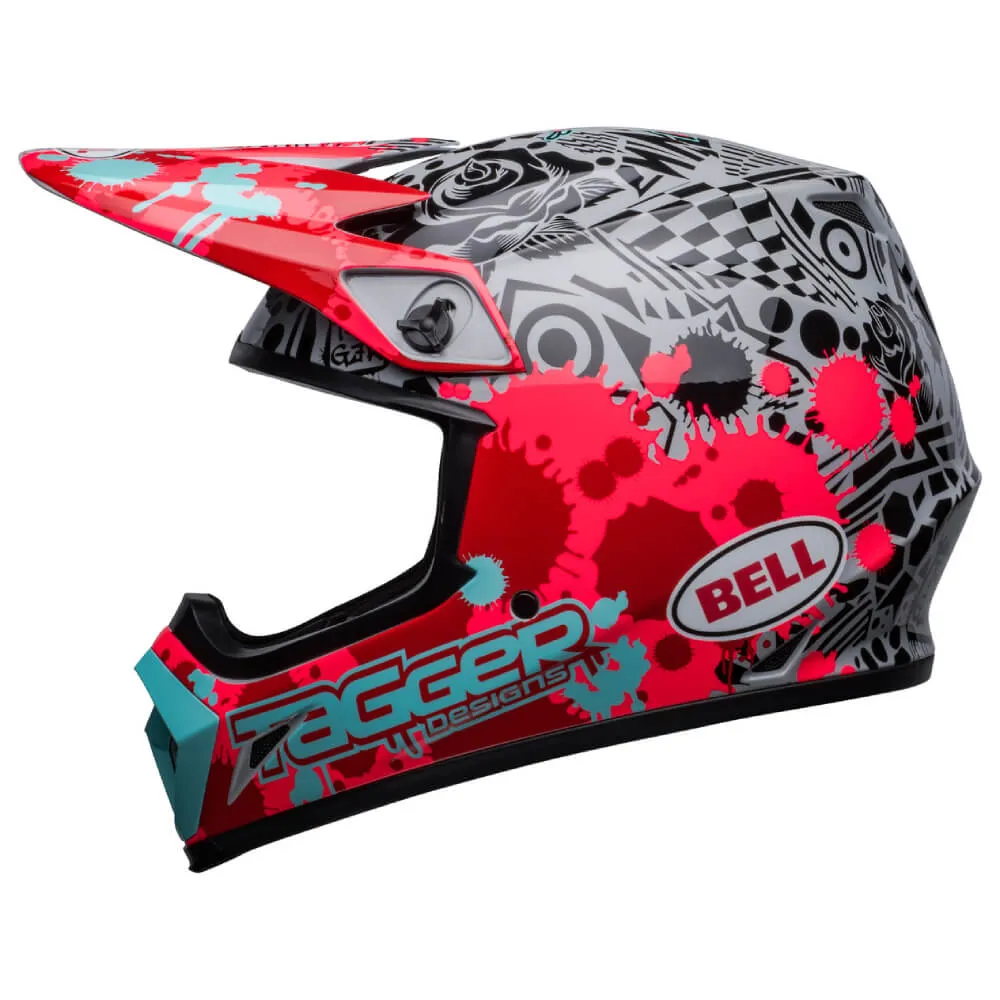 Bell MX-9 MIPS Helmet Tagger Splatter Gloss Bright Red / Grey