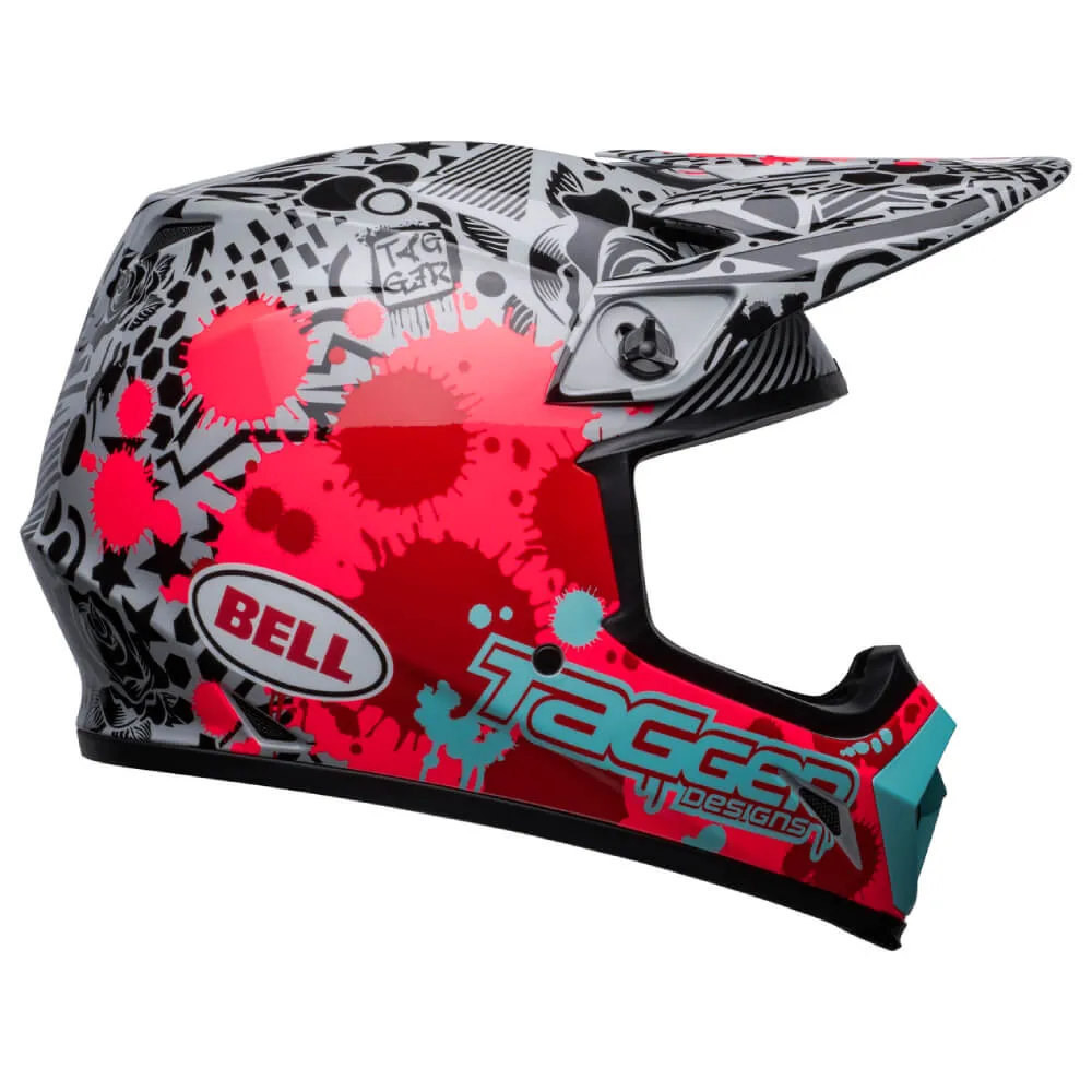 Bell MX-9 MIPS Helmet Tagger Splatter Gloss Bright Red / Grey