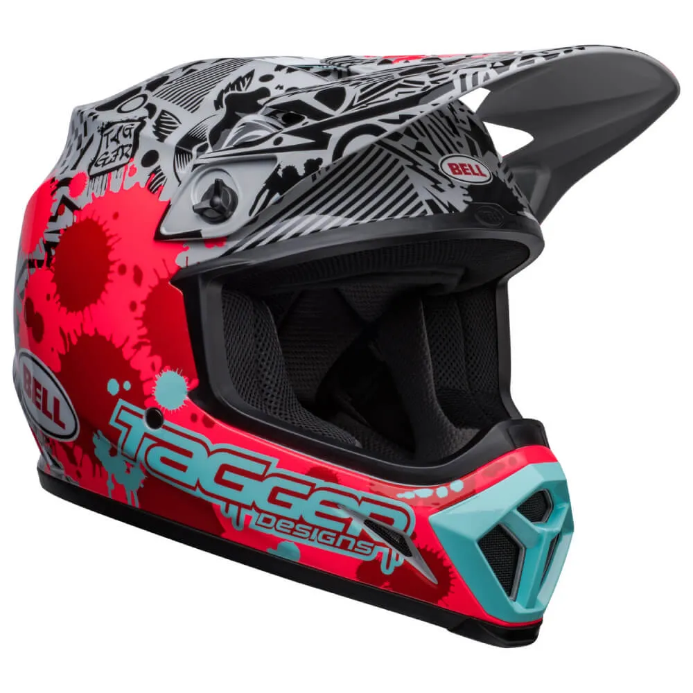 Bell MX-9 MIPS Helmet Tagger Splatter Gloss Bright Red / Grey