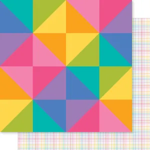 Bella Blvd - Let's Scrapbook! Collection - 12x12 Single Sheets - Kaleidoscope / BB2853