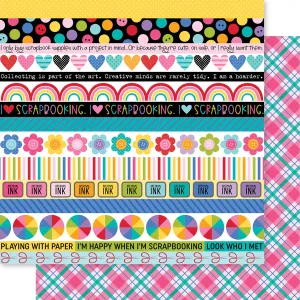 Bella Blvd - Let's Scrapbook! Collection - 12x12 Single Sheets - Let's Scrapbook! Borders / BB2857