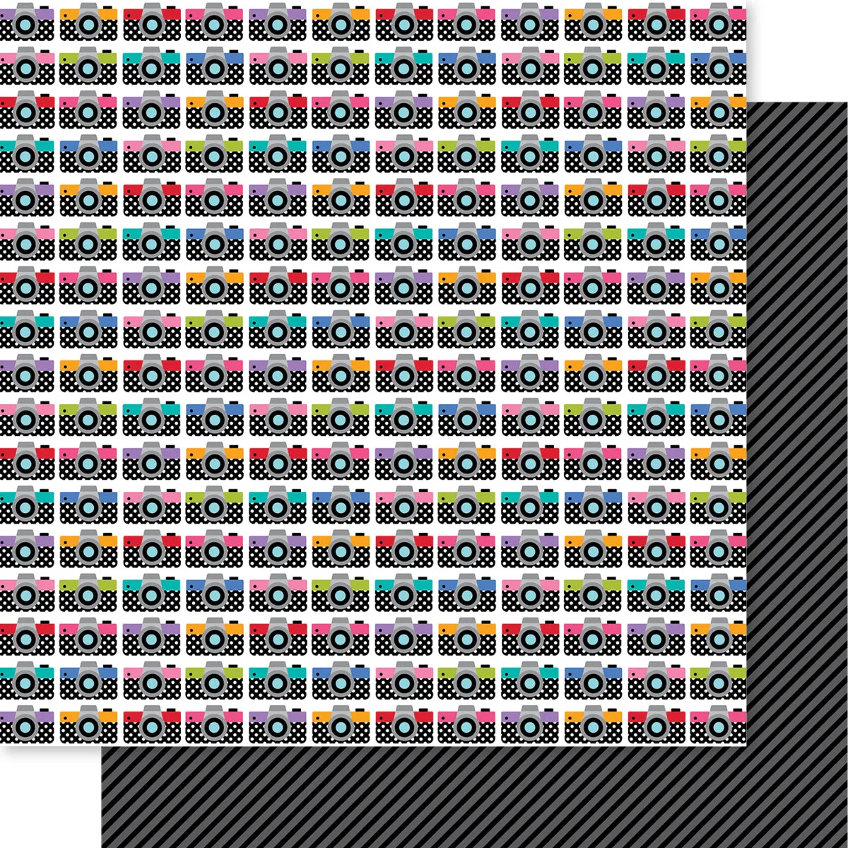 Bella Blvd - Let's Scrapbook! Collection - 12x12 Single Sheets - Photo Taker / BB2852