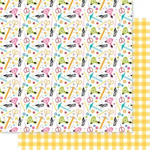 Bella Blvd - Let's Scrapbook! Collection - 12x12 Single Sheets - Tools of the Trade / BB2847