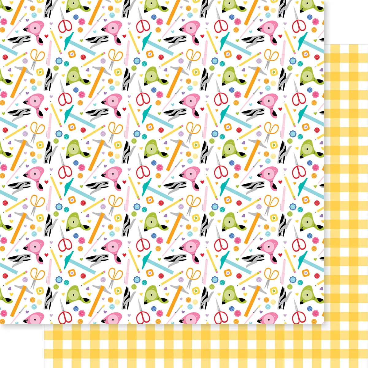 Bella Blvd - Let's Scrapbook! Collection - 12x12 Single Sheets - Tools of the Trade / BB2847