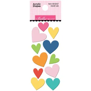 Bella Blvd - Let's Scrapbook! Collection - Coordinating - Acrylic Shapes - Heart Mix / BB2057