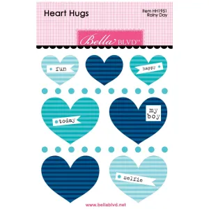 Bella Blvd - Let's Scrapbook! Collection - Coordinating - Heart Hugs - Rainy Day / BB1951