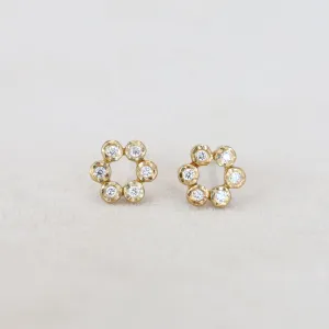 Bezel open circle studs