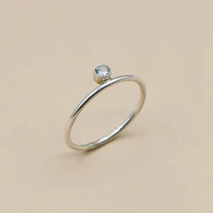 Birthstone Stacking Ring in Sterling Silver