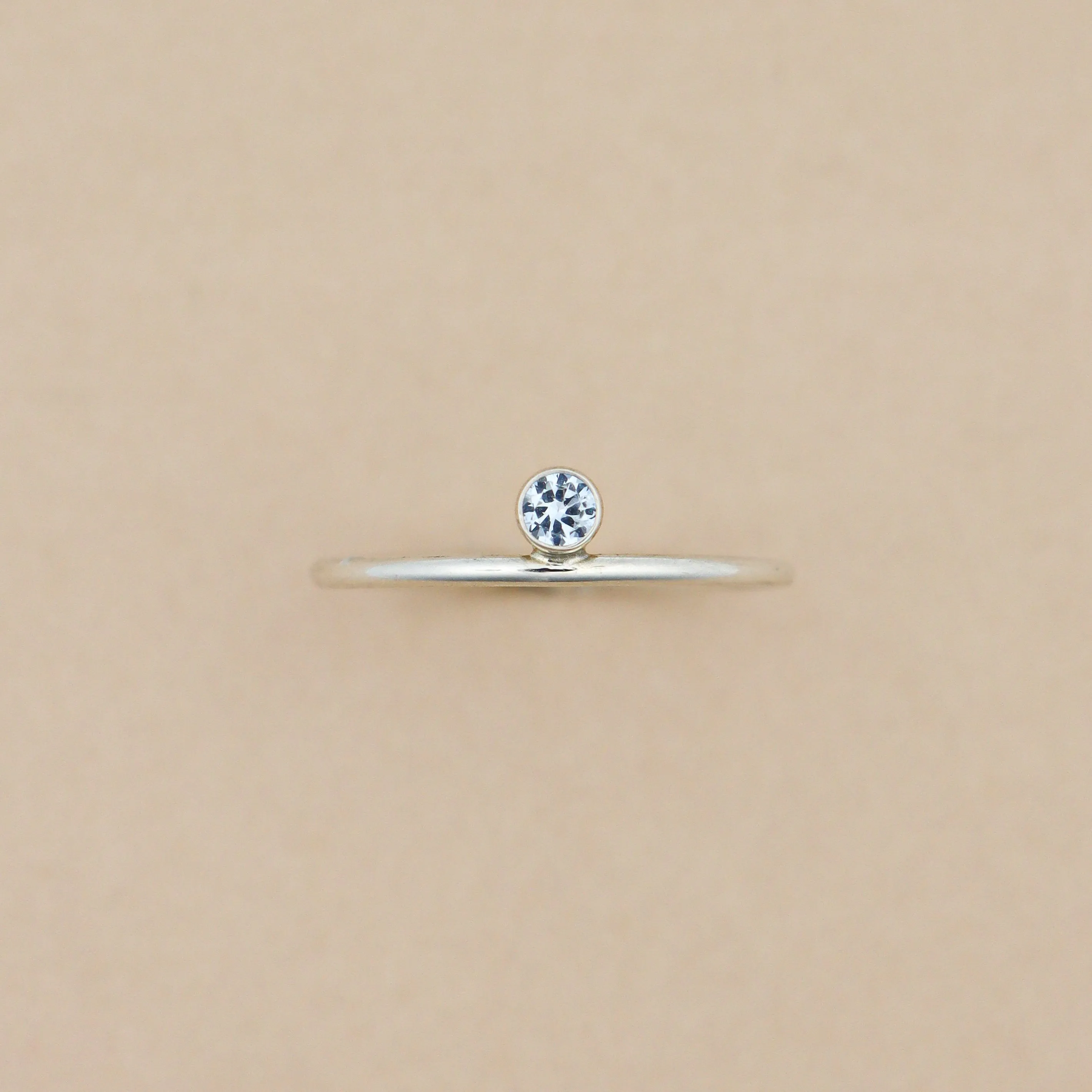 Birthstone Stacking Ring in Sterling Silver