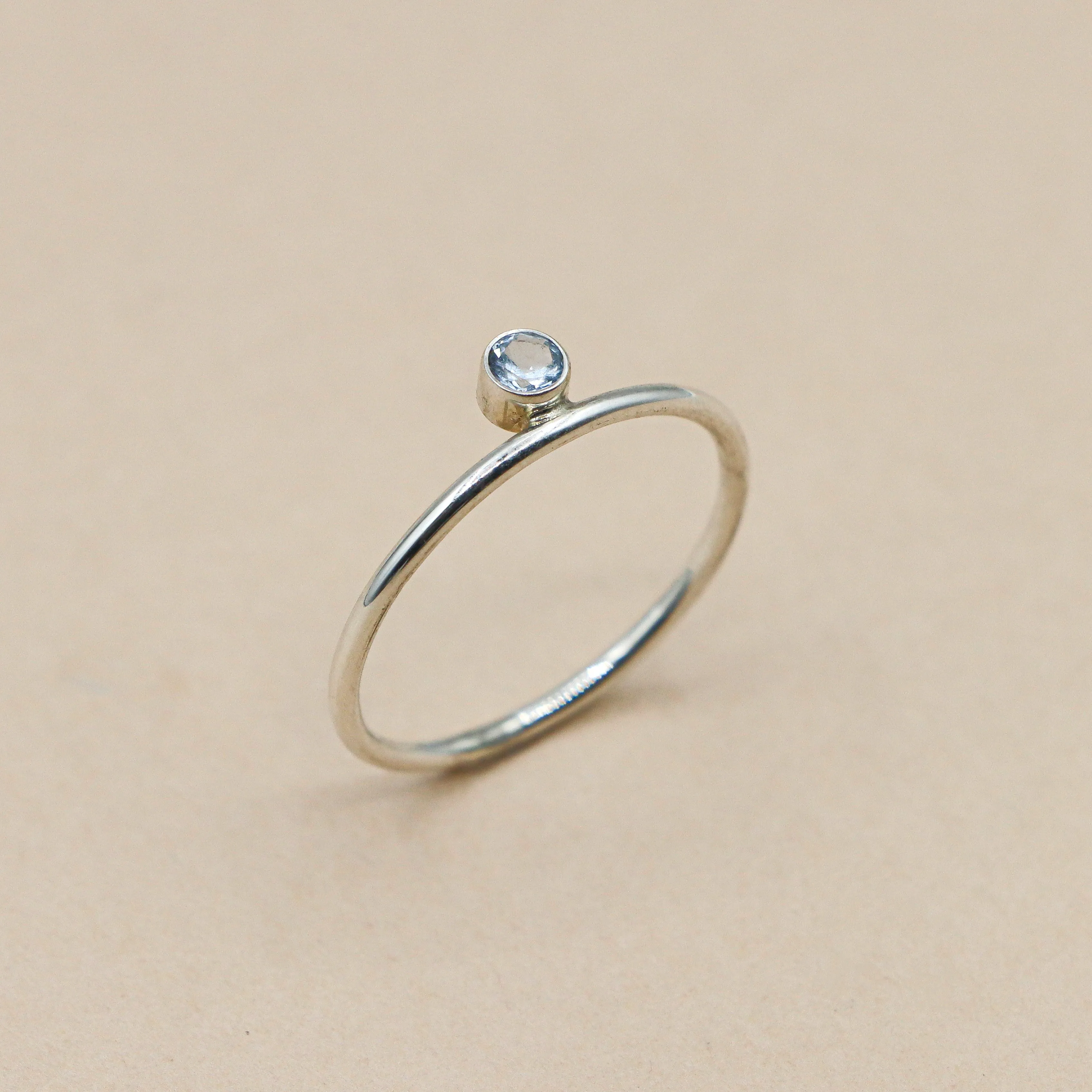 Birthstone Stacking Ring in Sterling Silver