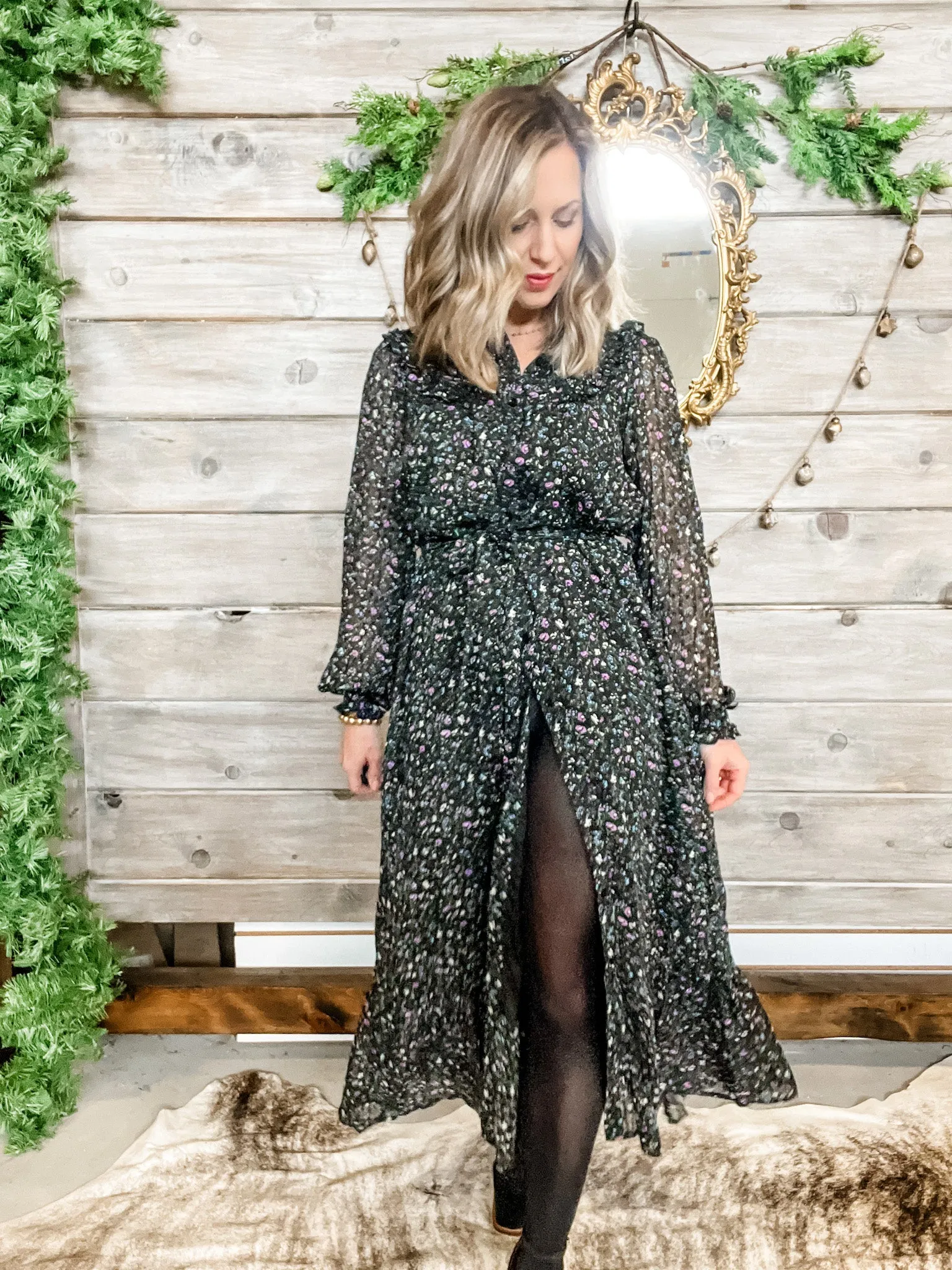 Black Elise Prairie Dress