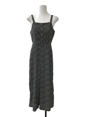 Black Patterned Square Neck Jumpsuit