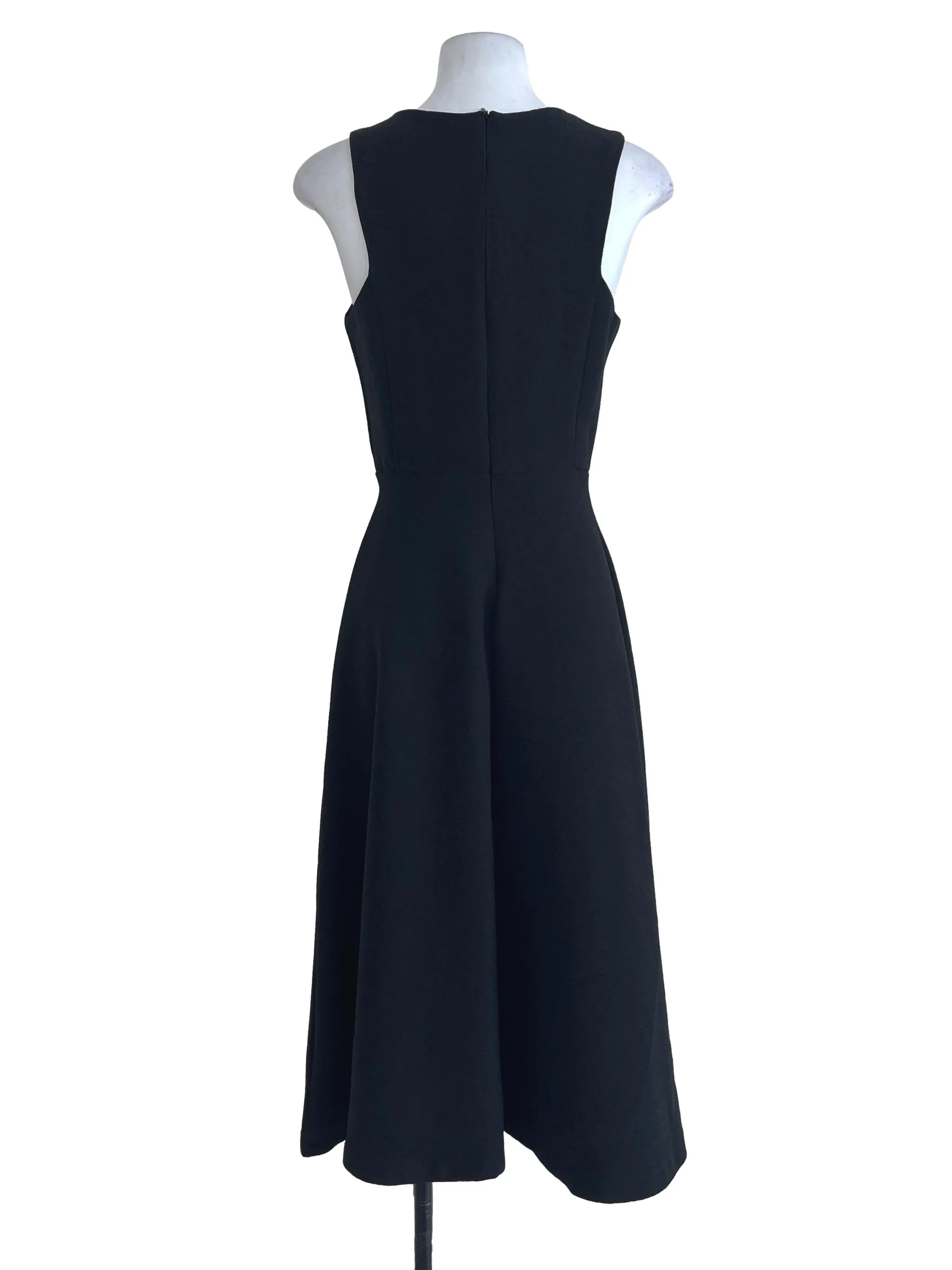 Black Plain Textured Dress TEM