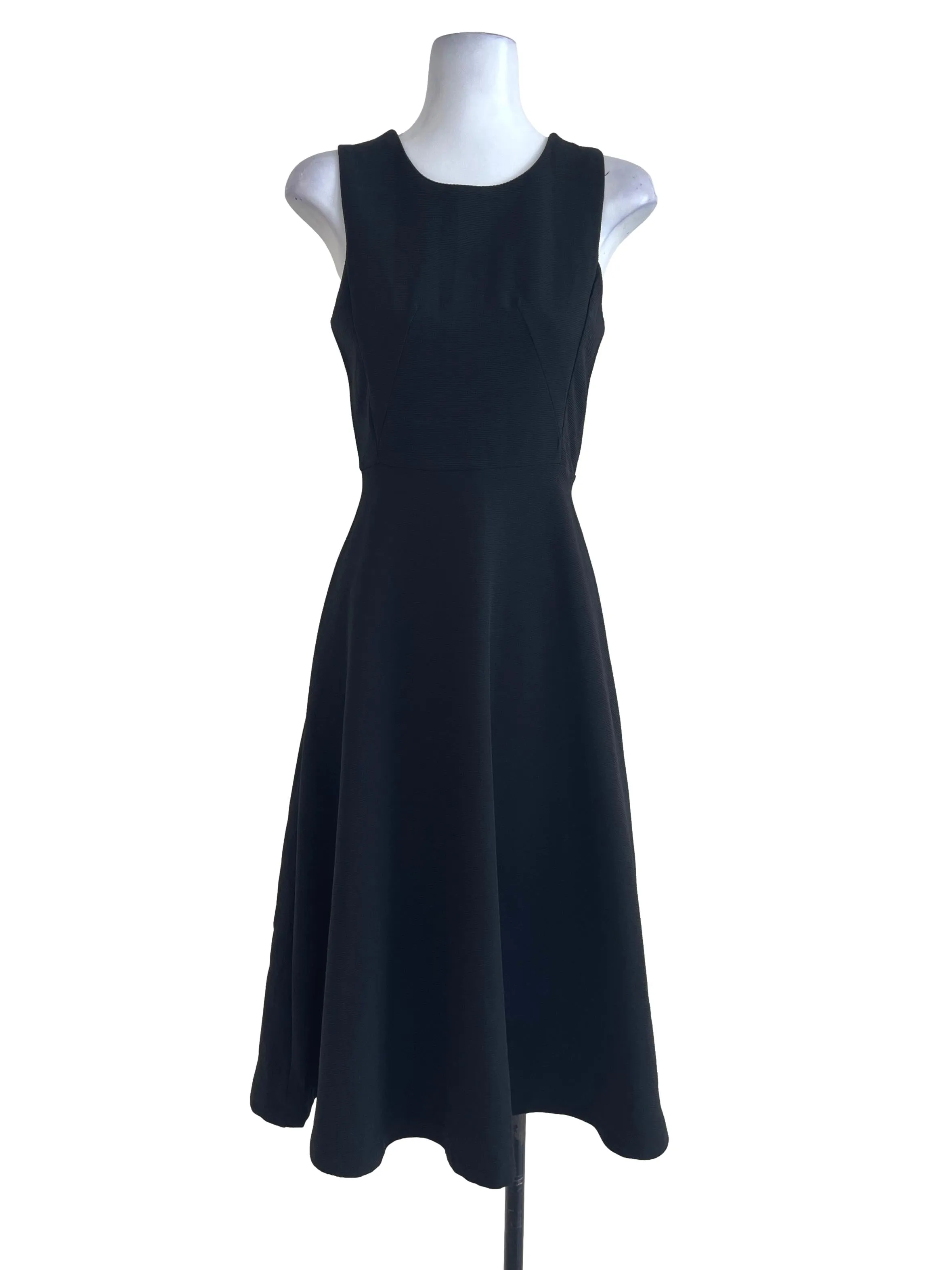 Black Plain Textured Dress TEM