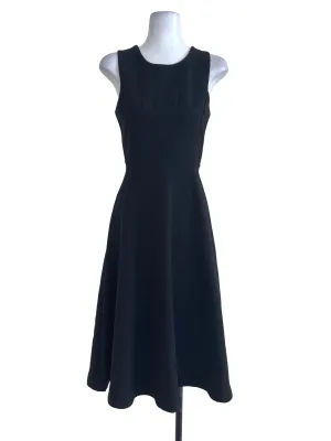 Black Plain Textured Dress TEM