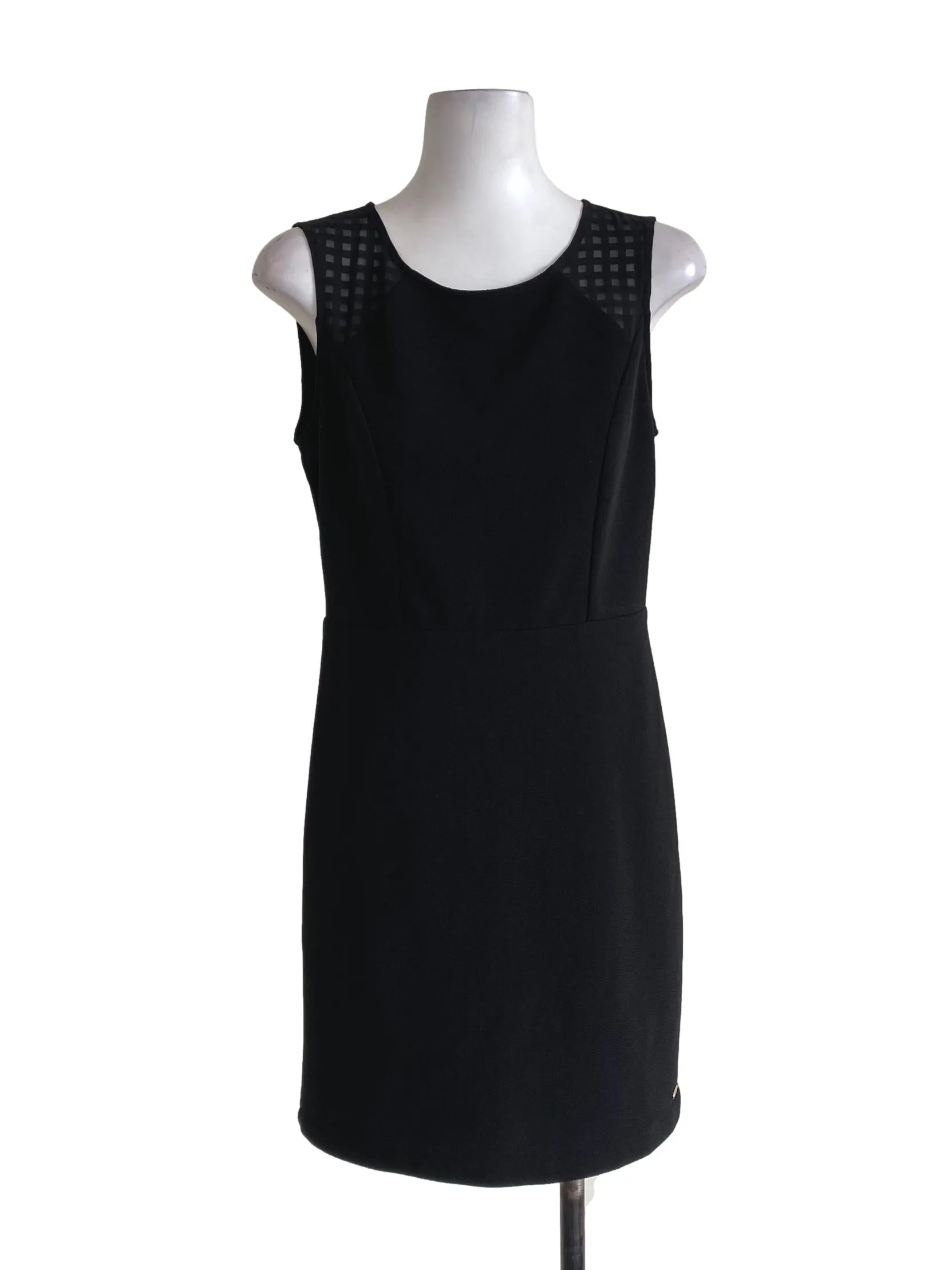 Black Textured Shift Dress