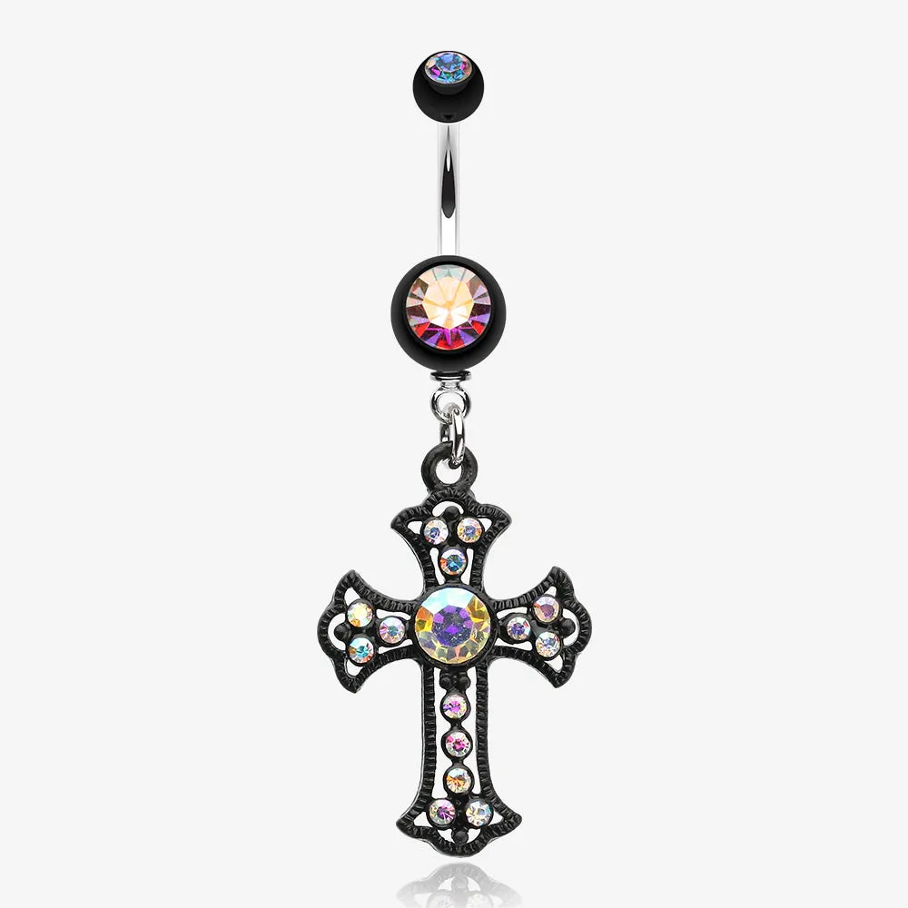 Blackline Opulent Cross Belly Button Ring