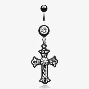 Blackline Opulent Cross Belly Button Ring