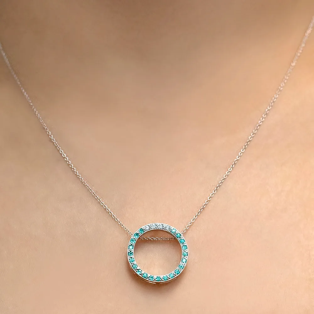 Blue Breeze - 18K White Gold Natural Paraiba Tourmaline Pendant