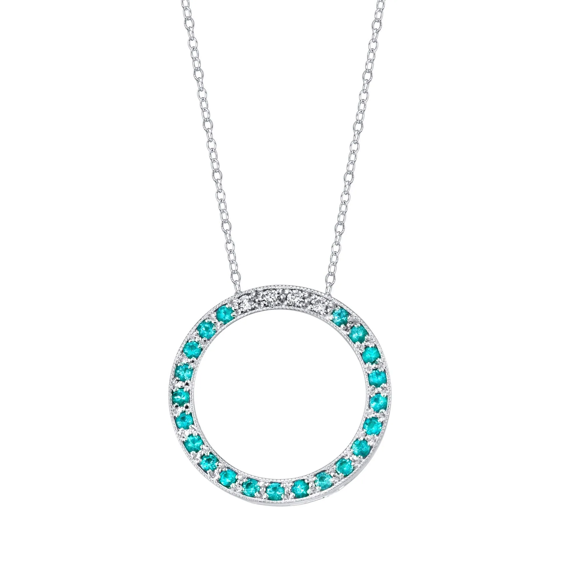 Blue Breeze - 18K White Gold Natural Paraiba Tourmaline Pendant