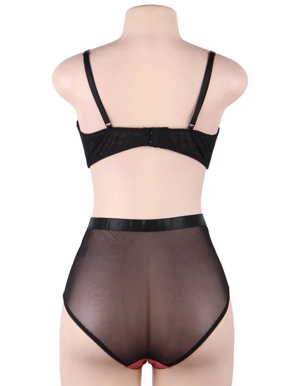 Blue Exquisite Sexy Lace Splice Bra Set With Underwire