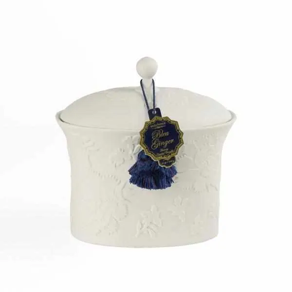 Blue Ginger Bleu et Blanc Ceramic Two-Wick Candle