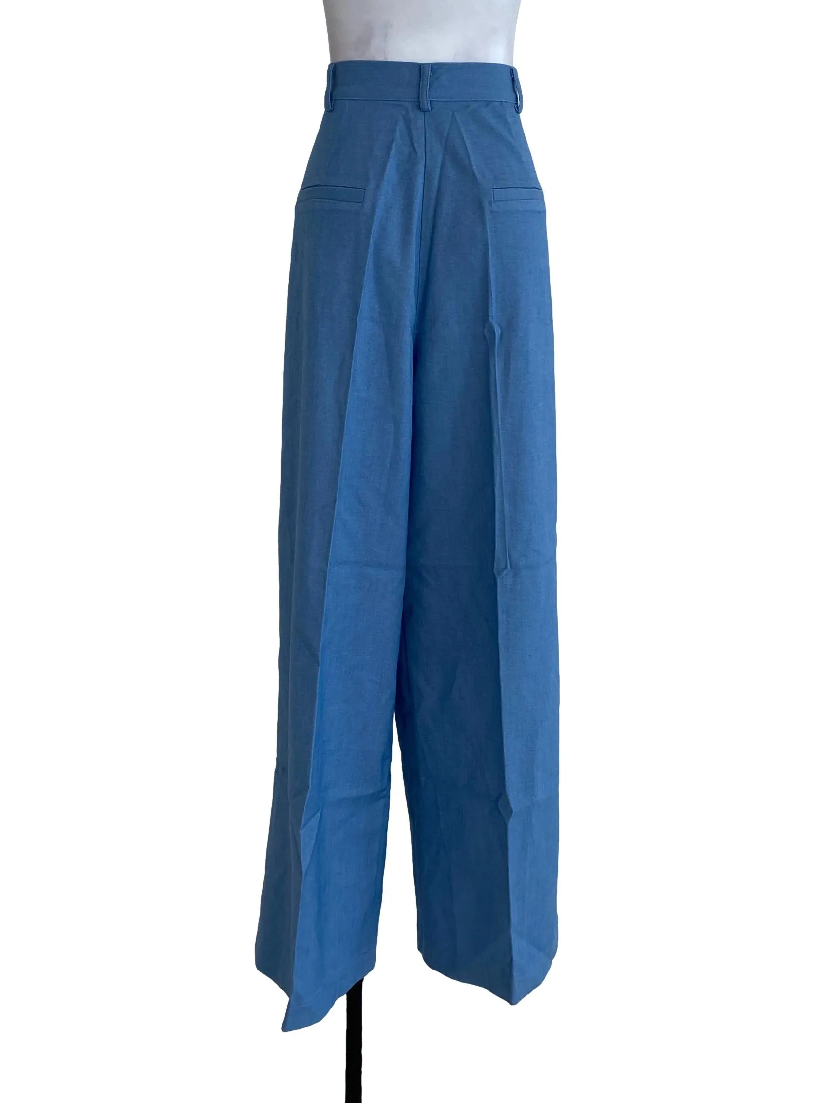 Blue Textured Pants