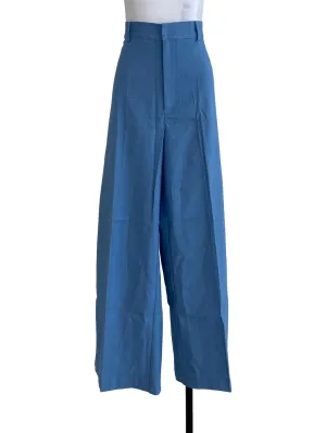 Blue Textured Pants
