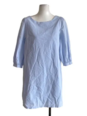 Blue Textured Shift Dress