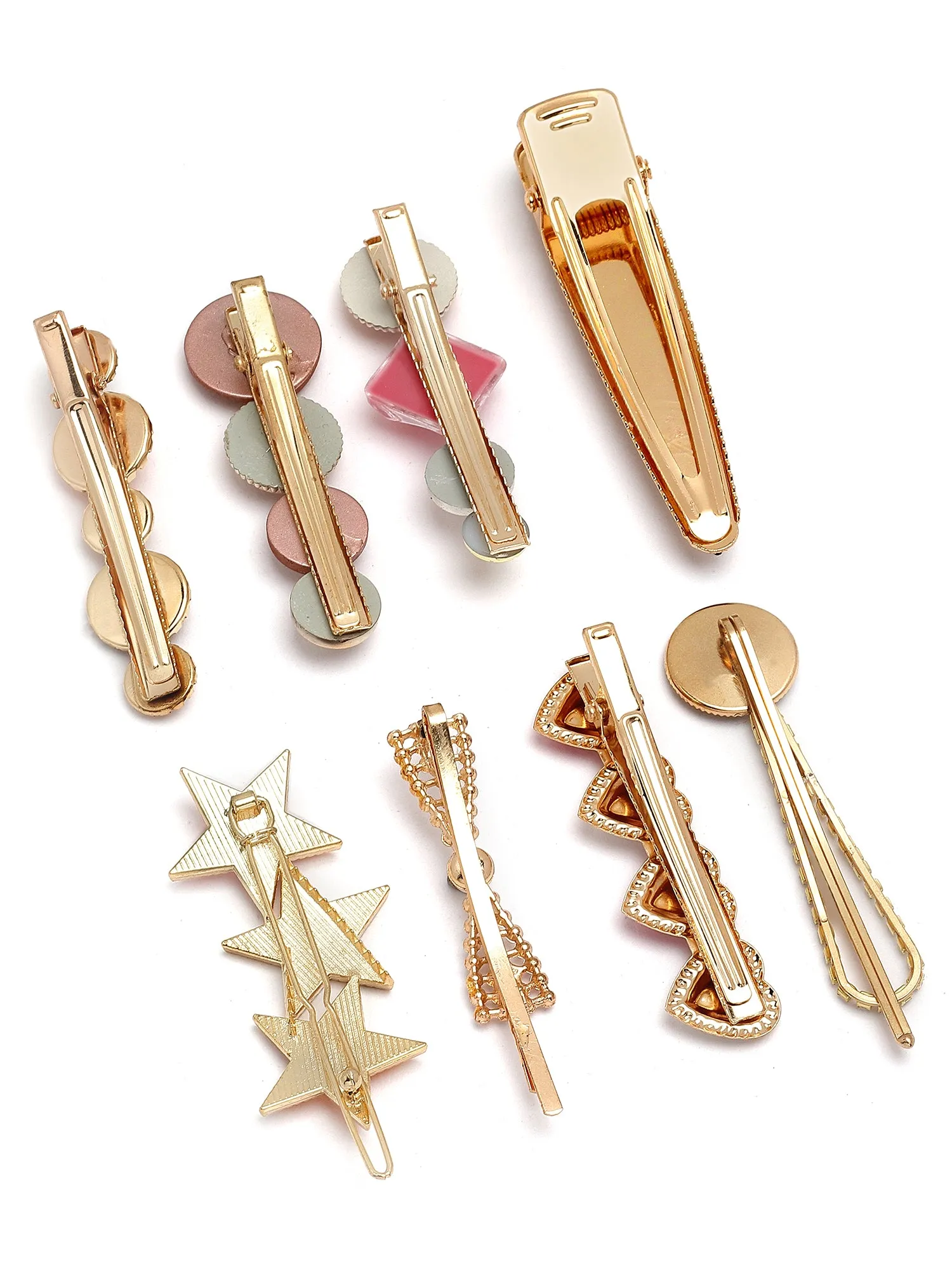 Bohey by KARATCART Set of 8 Multicolor Hair Clips for Women